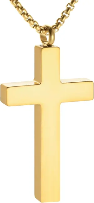 Dletay Cremation Necklace for Ashes Stainless Steel Cross Pendant Urn Necklace Memorial Keepsake Jewelry for Men Women