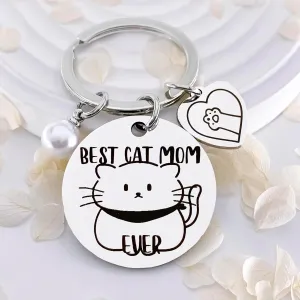 Dog Mom Keychain Gifts For Women Cat Mom Gifts For Women Cat Dad Gifts For Men Cat Keychain For Cat Lover Cat Owners Best Birthday Mothers Day Gifts For Cat Mom Cat Person Gift