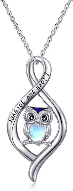Dorunmo Animal Necklace 925 Sterling Silver Owl/Sloth/Axolotl/Dolphin Necklace Celtic Knot Pendant Birthday Anniversary Animal Jewelry for Women Friends Animals Lover