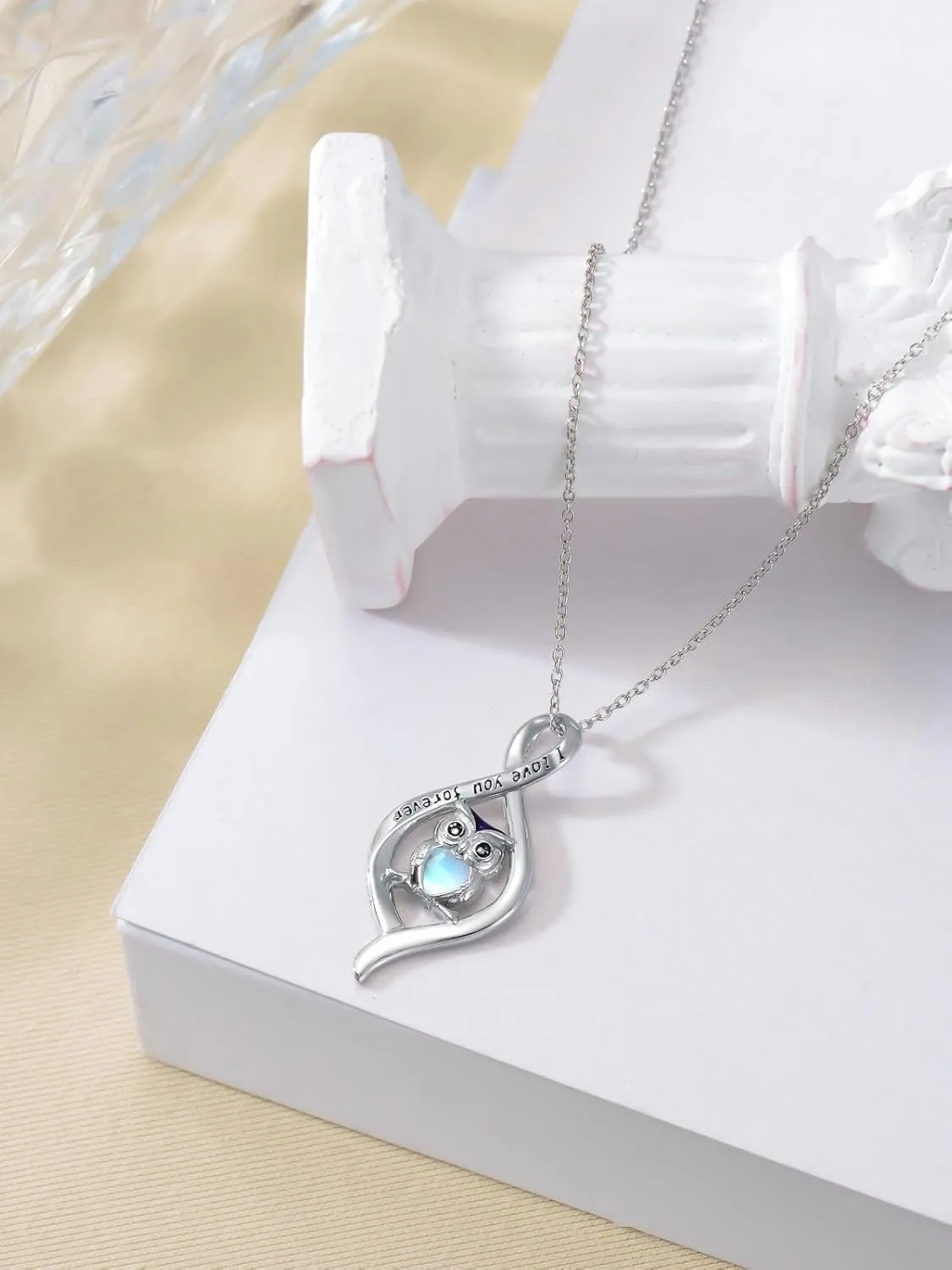 Dorunmo Animal Necklace 925 Sterling Silver Owl/Sloth/Axolotl/Dolphin Necklace Celtic Knot Pendant Birthday Anniversary Animal Jewelry for Women Friends Animals Lover
