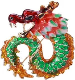 Dragon Brooch Pin Vintage 12 Zodiac Dragon Totem Brooch Lapel Pin for Women Men Fashion Scarf Collar Pin Corsage Jewelry