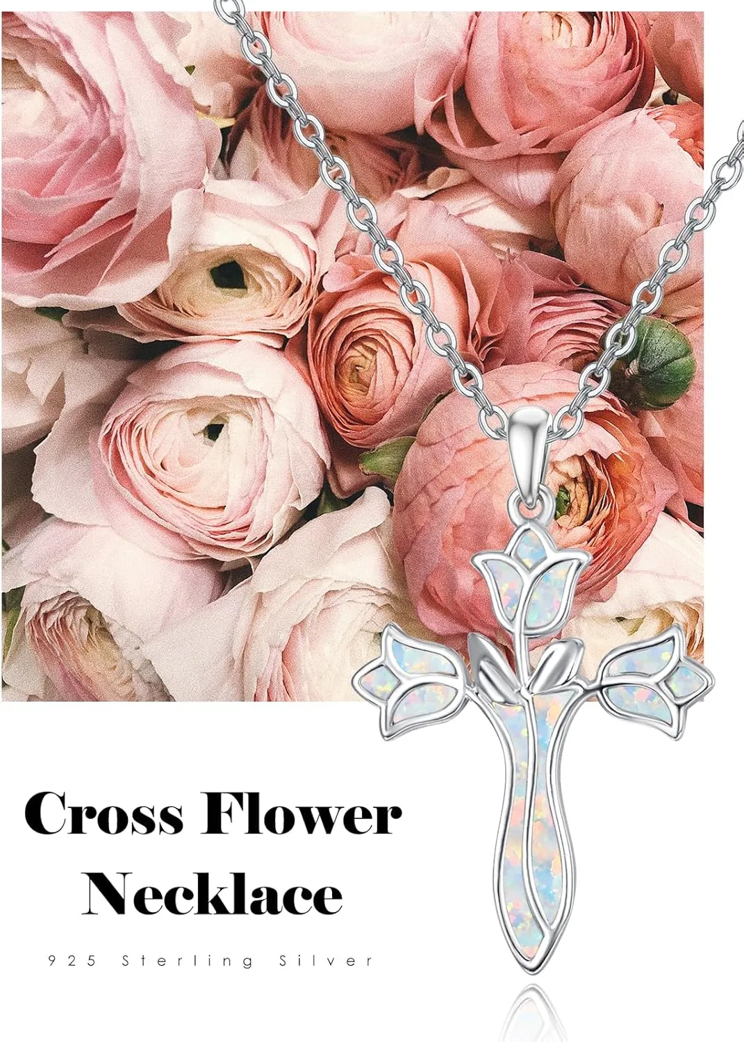 Dreamboat Cross Necklace for Womens Sterling Silver Cross Pendant Christian Necklace Confirmation Gifts Faith Religious Jewelry