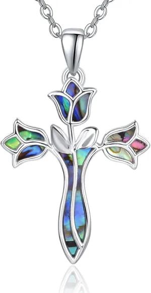 Dreamboat Cross Necklace for Womens Sterling Silver Cross Pendant Christian Necklace Confirmation Gifts Faith Religious Jewelry