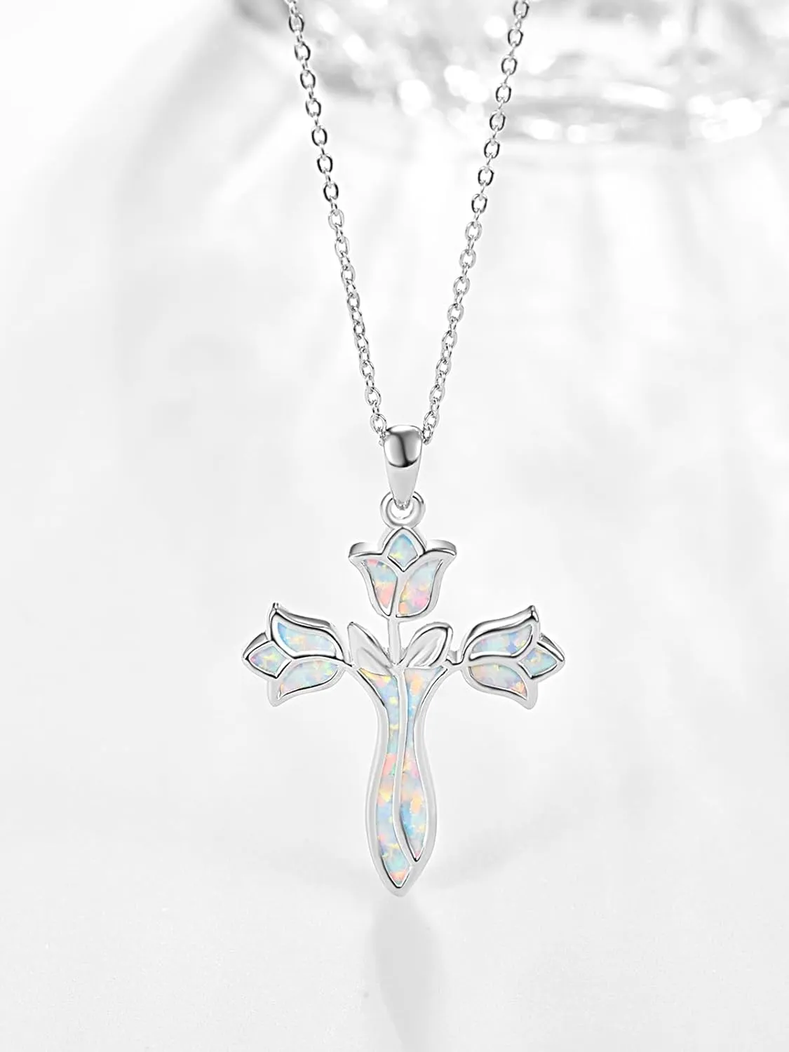 Dreamboat Cross Necklace for Womens Sterling Silver Cross Pendant Christian Necklace Confirmation Gifts Faith Religious Jewelry