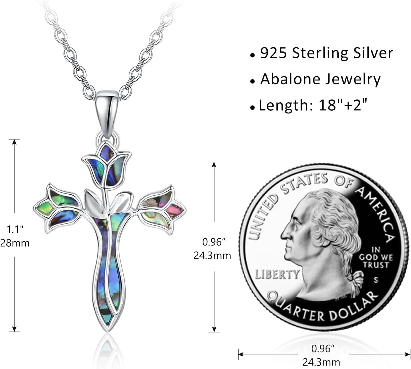Dreamboat Cross Necklace for Womens Sterling Silver Cross Pendant Christian Necklace Confirmation Gifts Faith Religious Jewelry