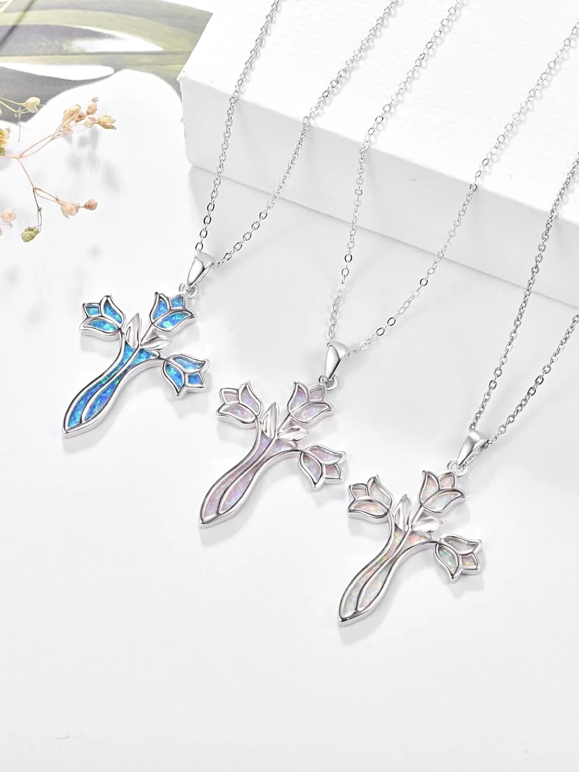 Dreamboat Cross Necklace for Womens Sterling Silver Cross Pendant Christian Necklace Confirmation Gifts Faith Religious Jewelry