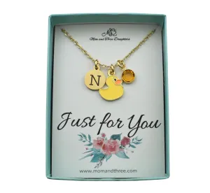 Duck Necklace. Little Girls Jewelry. Rubber Ducky. Duck Gifts. Little girl gift.