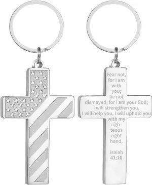 DuoDiner Graduation Gifts-Cross Keychains First Communion Baptism Confirmation Religious Gifts for Men