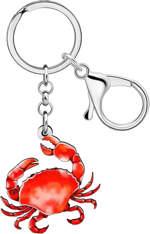 DUOWEI Acrylic Cute Sea Animal Crab Keychain Key Ring Gifts for Women Girls Beach Lovers Car Keys Wallet Backpack Accessories