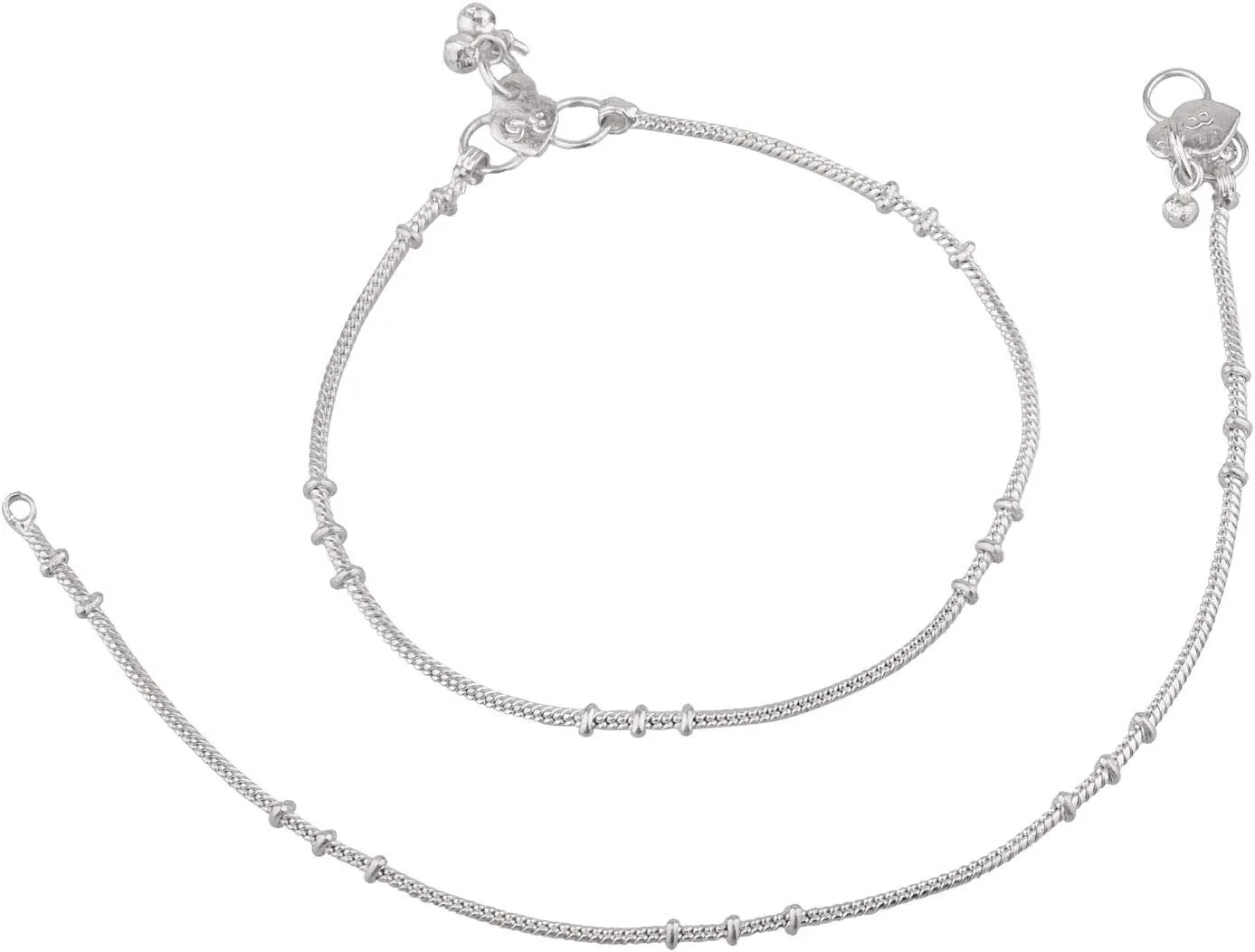 Efulgenz Oxidized Indian Silver Tone Anklet for Women - Bollywood Boho Bell Charms Ankle Bracelet - Indian Jhanjara Silver Payal Set