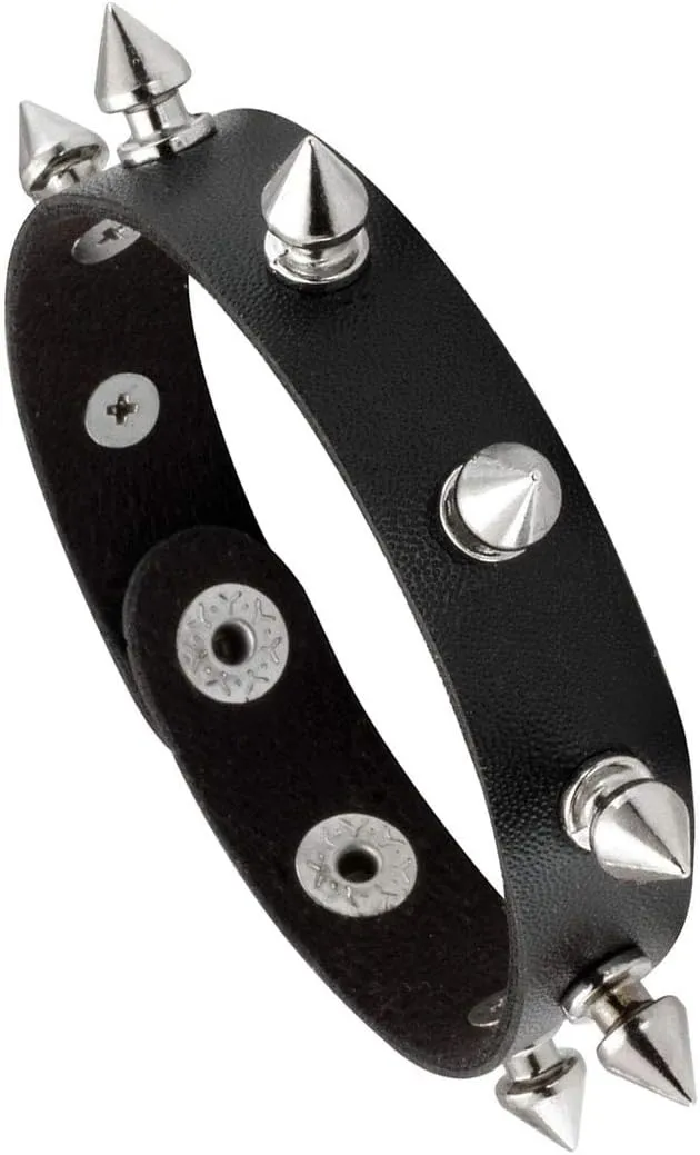 Eigso 3 Pcs Leather Punk Bracelets for Men Women of Rock Rivet Wrap Retro Spike Bracelet Adjustable