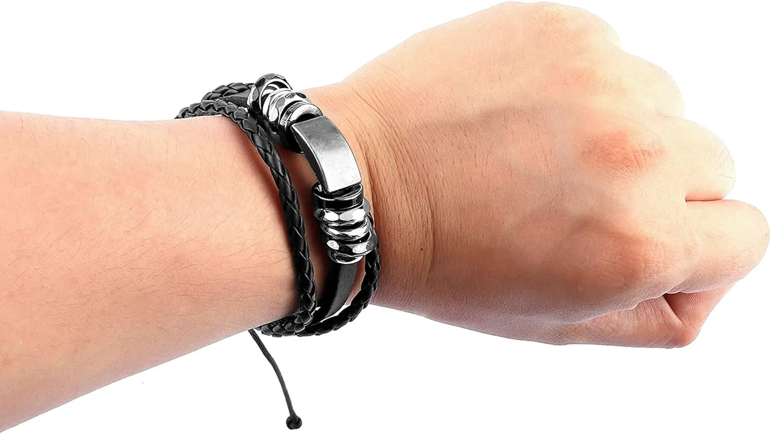 Eigso Punk Leather Studded Bracelets for Men Women Classic Retro 80s Spikes Rivets Cuff Wristbands for Man Woman