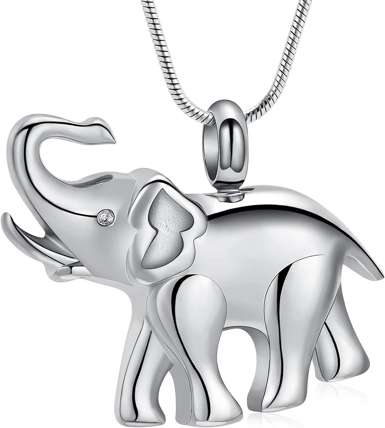 Elephant Urn Necklace for Ashes Animal Cremation Jewelry for Women Men Stainless Steel Memorial Necklaces Ash Holder for Human Pets Keepsake Jewelry for Loved Ones with Fill Tool