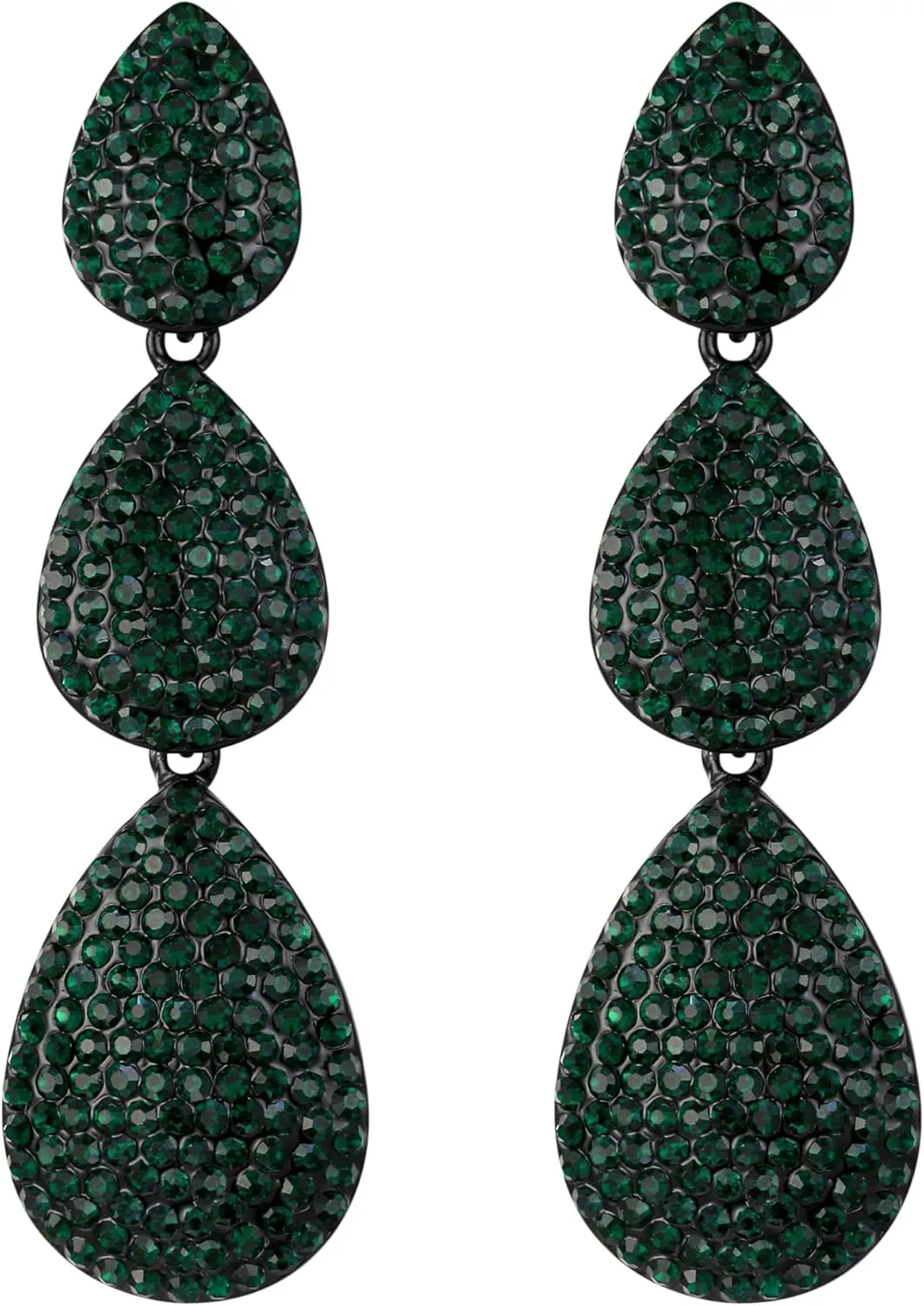 EleQueen Wedding Dainty Triple Teardrop Crystal Earrings for Women, Lightweight Rhinestone Dangling Waterdrop Bridal Prom Costume Jewelry Gift for Brides Bridesmaid