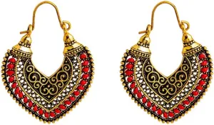 Ethnic Style Earrings Retro Bohemian Turquoise Tassel Gypsy Tribal Ethnic Dangle Earrings for Women Vintage Jewelry