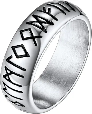 FaithHeart Norse Viking Spinner Runes Ring Stainless Steel/Gold Plated Rotatable Band Rings for Men Women- Can Personalized Engrave