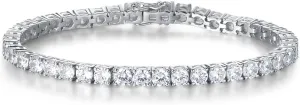FANCIME April Birthstone Cubic Zirconia CZ Bracelet Tennis Bracelets Fine Jewelry Wedding Bridal Prom Birthday Gift for Women Her, Length 7.2 Inch Width 4mm