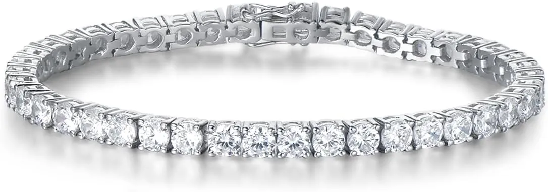 FANCIME April Birthstone Cubic Zirconia CZ Bracelet Tennis Bracelets Fine Jewelry Wedding Bridal Prom Birthday Gift for Women Her, Length 7.2 Inch Width 4mm