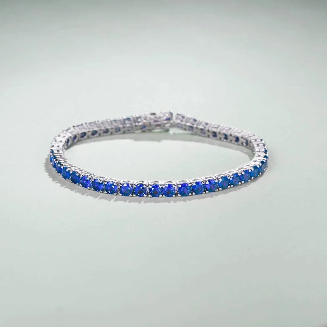 FANCIME Birthstone Bracelet Sterling Silver Gemstone Tennis Bracelets Fine Jewelry Wedding Bridal Prom Birthday Gift for Women Her, Length 7.2 Inch Width 4mm