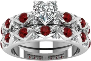 Fashion Rings for Women Size 8 Full Heart Inlaid Diamonds Diamonds European Ring Couple and Pattern Zircon Micro-Inlaid American Peach Rings (RED, 5)