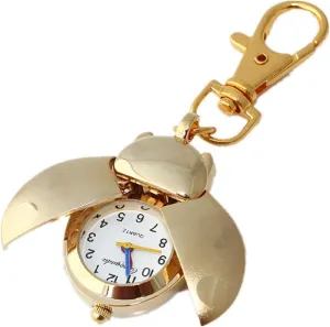 Fashion Women Girls Ladybug Vintage Quartz Animal Keychain Pendant Gift Watch