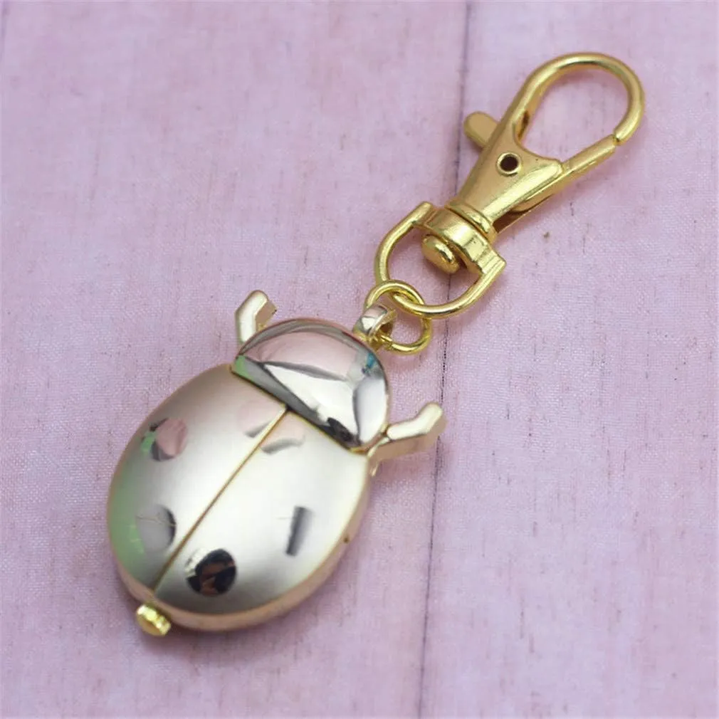 Fashion Women Girls Ladybug Vintage Quartz Animal Keychain Pendant Gift Watch