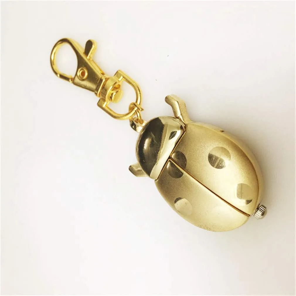 Fashion Women Girls Ladybug Vintage Quartz Animal Keychain Pendant Gift Watch