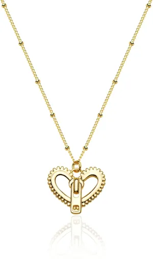 Fettero Initial Heart Necklace 18K Gold Plated Dainty Letter Pendant Necklace Letter Necklace for Women Love Heart Tiny Jewelry