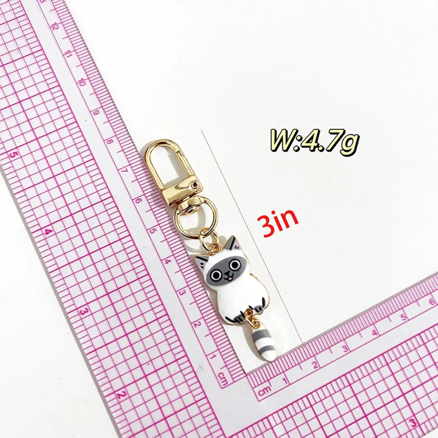 FORUBUS Cute Cat Enamel Keychain Set - Calico Ca, Cow Cat, Ragdoll Cat, Ginger Cat - Gift for Cat Lover
