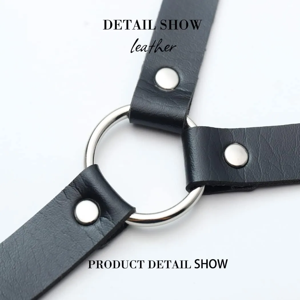 Foyte Punk Leather Body Chain Sexy Black Harness Belt Waist Chains Nightclub Belly Rave Leg Chain Body Jewelry Accessories