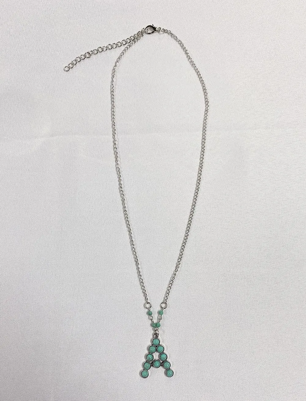 Fuqimanman2020 Boho Western Cowgirl Turquoise Initial Letter Pendant Necklace A-Z Hippie Natural Stone for Women Girls Bohemian Personalized Jewelry