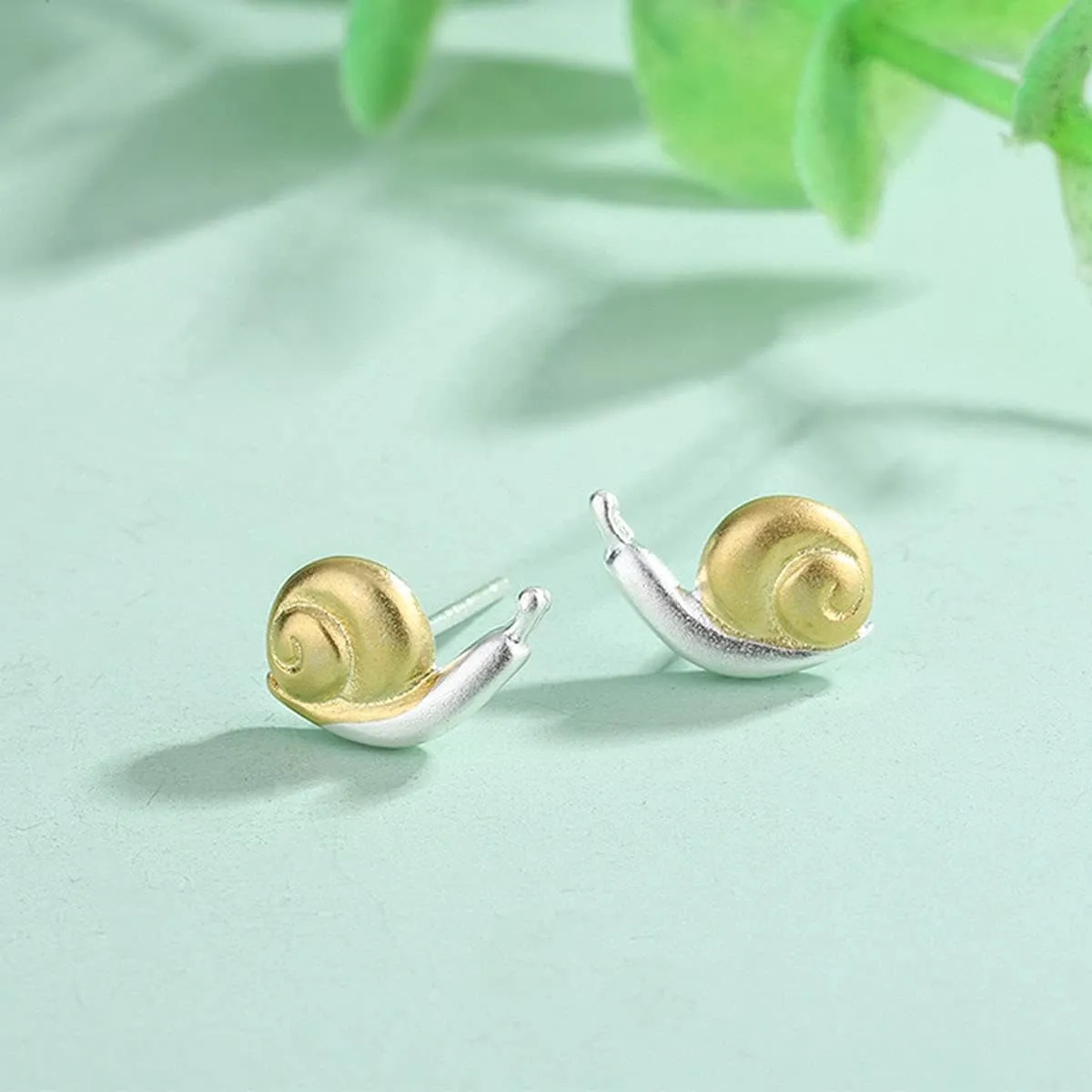 FUTIMELY Cute Snail Mushroom Ring for Women Creative Cartoon Mushroom Snail Necklace Snail Stud Earrings Adjustable Gold Silver Snail Mushroom Animal Jewelry for Teen Girls