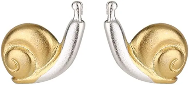 FUTIMELY Cute Snail Mushroom Ring for Women Creative Cartoon Mushroom Snail Necklace Snail Stud Earrings Adjustable Gold Silver Snail Mushroom Animal Jewelry for Teen Girls