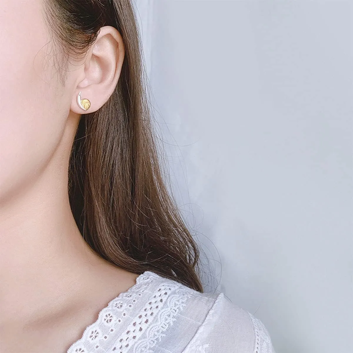 FUTIMELY Cute Snail Mushroom Ring for Women Creative Cartoon Mushroom Snail Necklace Snail Stud Earrings Adjustable Gold Silver Snail Mushroom Animal Jewelry for Teen Girls