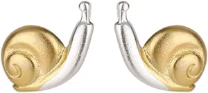 FUTIMELY Cute Snail Mushroom Ring for Women Creative Cartoon Mushroom Snail Necklace Snail Stud Earrings Adjustable Gold Silver Snail Mushroom Animal Jewelry for Teen Girls