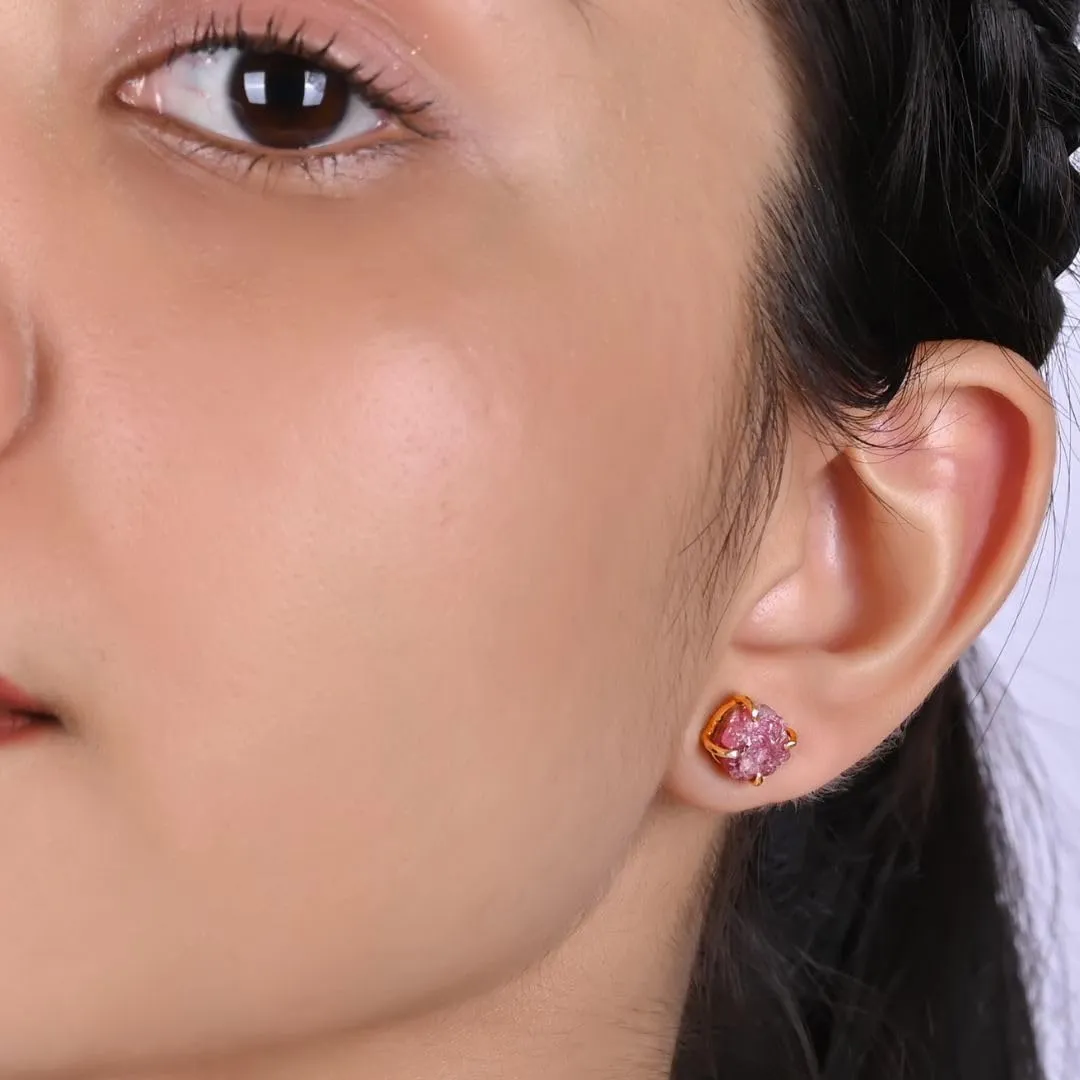 Gempires Natural Raw Green Amazonite Prong Setting Stud Earrings For Women Gemstone Handmade Everyday Wear Earrings Gifts For All Occasions
