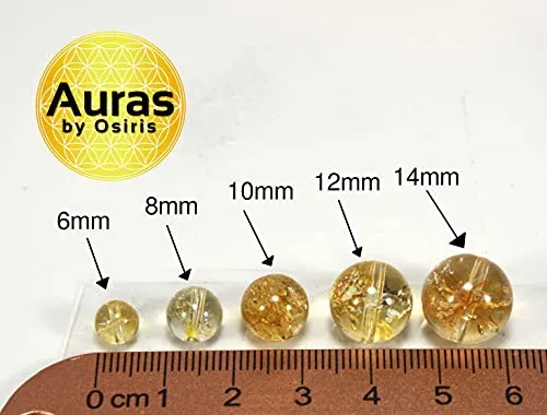 Gemstone Necklaces with easy lock Clasp Crystal Healing Talismans Spiritual Protection Jewelry for Men/Women (01: Citrine, 01: 6mm Bead Diameter, 17 inch)
