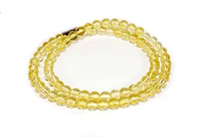 Gemstone Necklaces with easy lock Clasp Crystal Healing Talismans Spiritual Protection Jewelry for Men/Women (01: Citrine, 01: 6mm Bead Diameter, 17 inch)