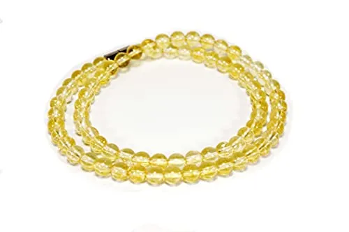 Gemstone Necklaces with easy lock Clasp Crystal Healing Talismans Spiritual Protection Jewelry for Men/Women (01: Citrine, 01: 6mm Bead Diameter, 17 inch)