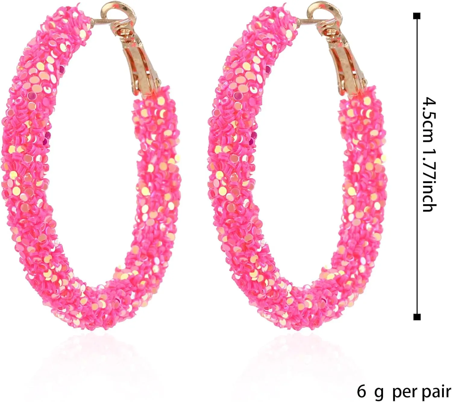 Glitter Hoop Earrings Bohemian Sparkle Resin Rhinestone Wrapped Hoop Dangle Earrings for Women