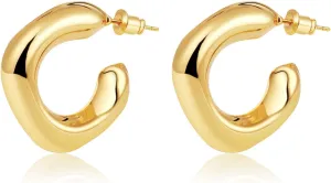 Gold Earring for Women Hammered Teardrop Earrings Dainty Irregular Shape Hoop Earrings Lightweight Hypoallergenic Stud Earrings Fashion Jewelry for Women