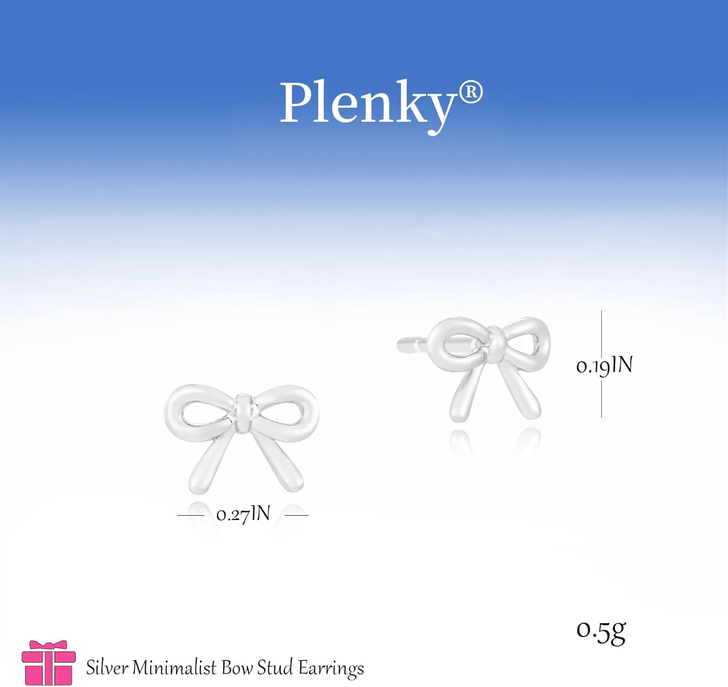 Gold Earrings-14K Gold/Silver Plated Bow Stud Earrings Minimalist Trendy Dainty Cute Bow Ribbon Earrings for Women Gifts