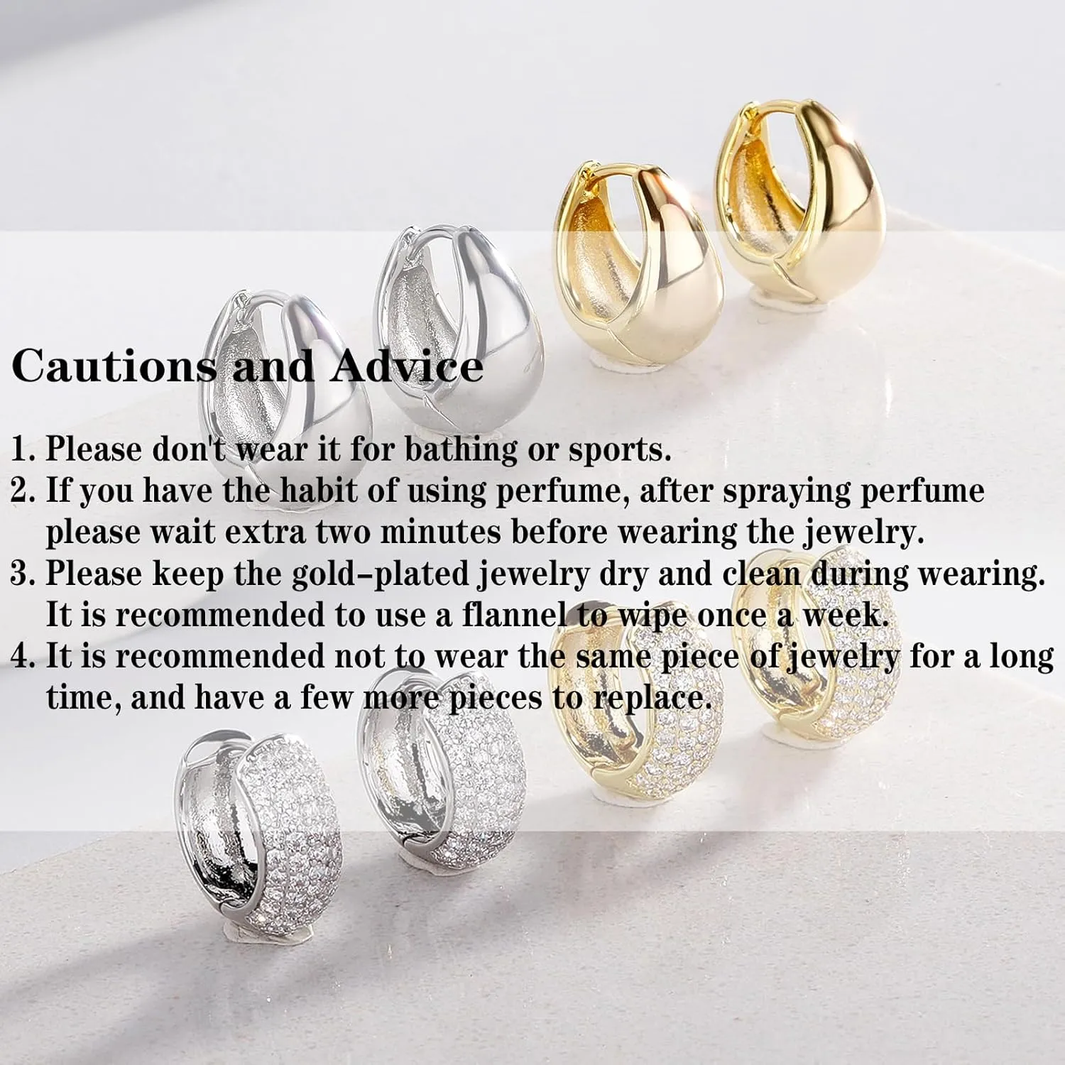 Gold Hoop Earrings for Women 18K Gold Plated Iced Out Silver Huggie Earrings for Men Hypoallergenic CZ Diamond Earrings