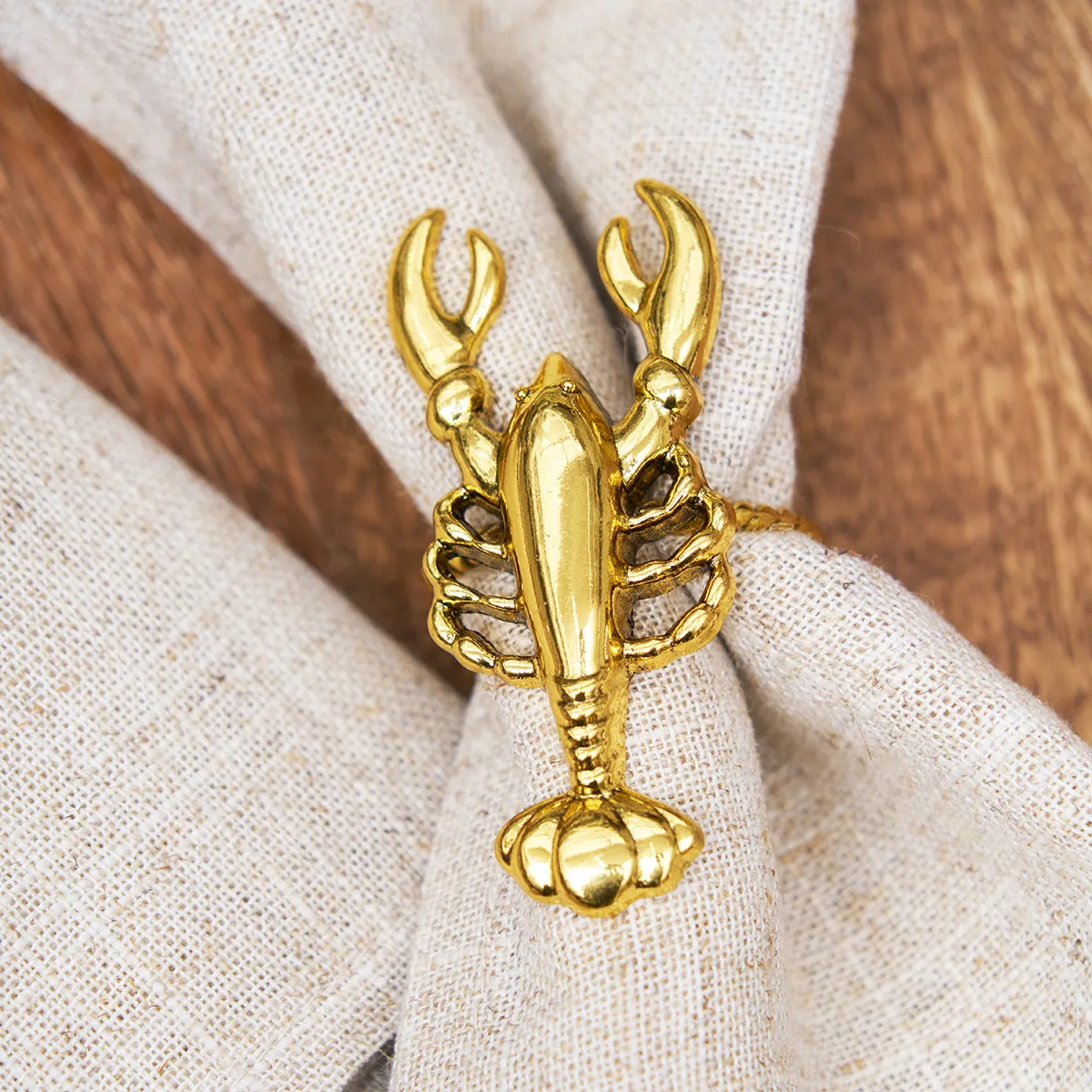 Gold Lobster Napkin Ring, Set of 4