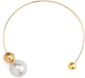 Gold Necklace Pearl Open Choker Necklace for Women Adjustable Cystal Rhinestone Pearl Silver Gold Choker Cuff Collar Necklace Jewelry Party Gifts Costume Accessories