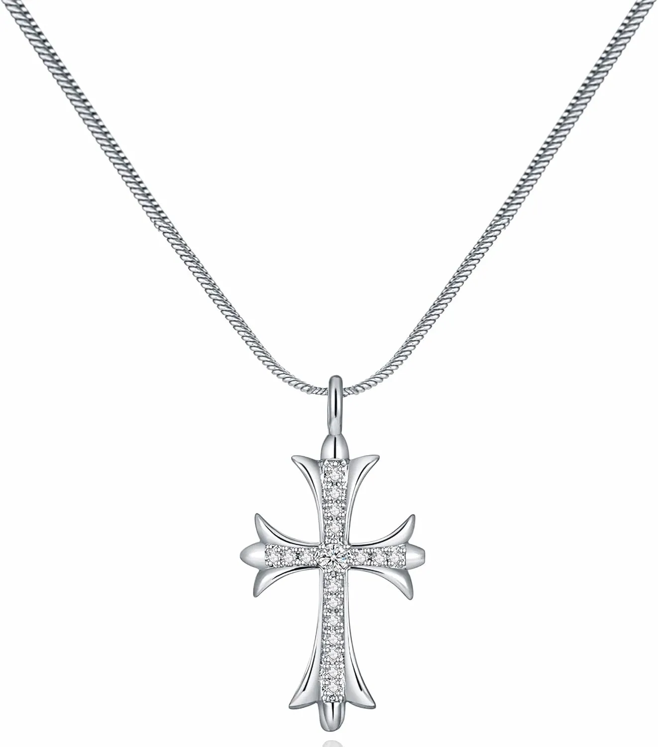 Gold Necklaces for Women 14K Gold Plated Cross Pendant With Snake Chain, Non Tarnish Layered CZS Jewelry Trendy Choker Faith Christian Cross Gifts