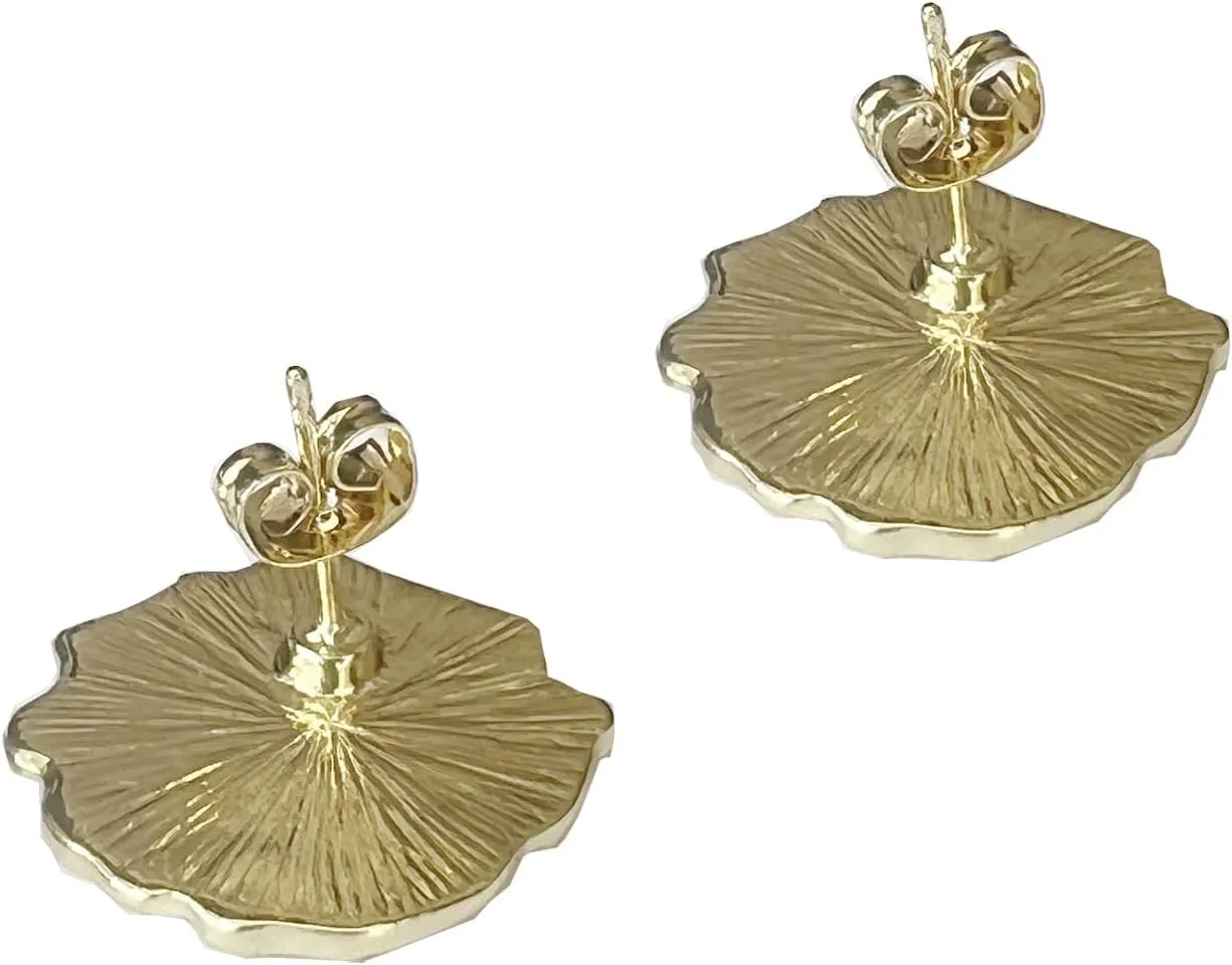 Gold Nugget Earrings for Men - Nugget Earring 18k Gold Plated -925 Sterling Silver Stud Earrings Gold Plated Earring Studs Cookie Earring