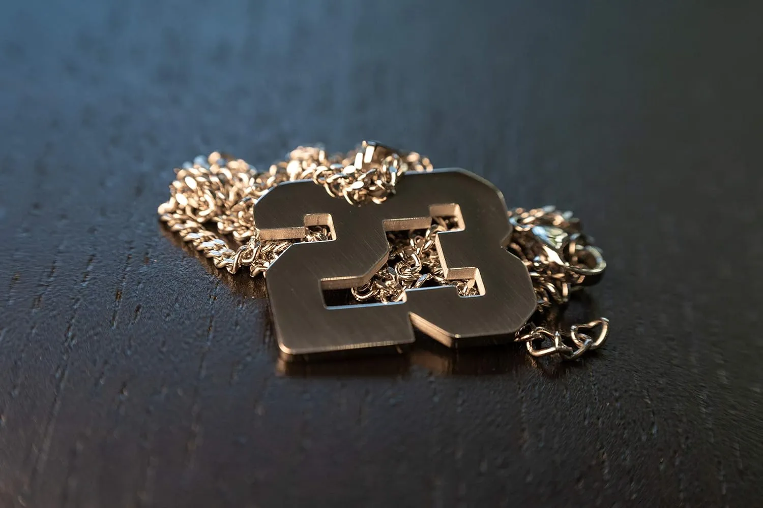 Gold Number Necklace Athletes Baseball Number Stainless Steel Pendant Jewelry 20" Curb Chain