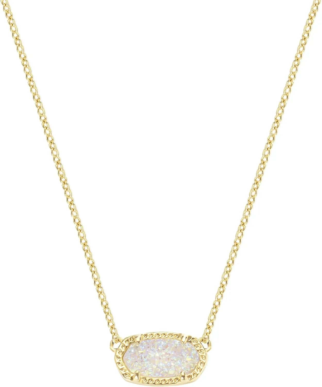 Gold Pendant Necklace for Women 14K Gold-Plated Adjustable Tail Chain Synthetic Gemstone Dainty Gifts Fashion Jewelry Mother Daughter Necklace