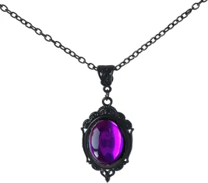 Gothic Stardust Crystal Cameo Necklace for Women Blood Red Crystal Pendant Necklace Goth Vintage Teardrop Cameo Necklace Halloween Jewelry for Women